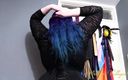 Mxtress Valleycat: Dlouhé fialové vlasy fetiš