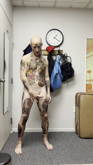 Straight ish Jake Grand: Face Tatted Twink Jerking While Dildo Fucked