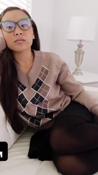 Nerdy Japanese Girl with Big Natural Tits, Chloe Surreal, Seduces the Cool College Fuckboi