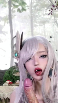 3D milf s velkým zadkem v sexy šatech Sedí na velkém čůrákovi