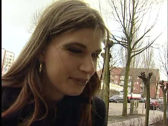Lucky Cooch: Brunette beauty interviewed on the street