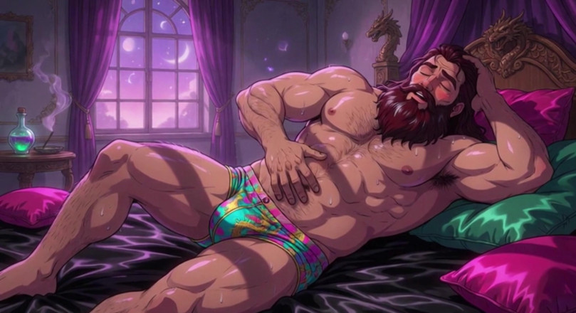 Erotic Man: Ateşli kaslı adamlar ipek çarşaf animasyonu