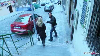 Full porn collection: Blonde teen speaks to strangers on the street and lets...