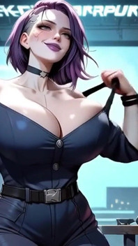 Cyberpunk Dívka se svléká v kanceláři (ai Animation)