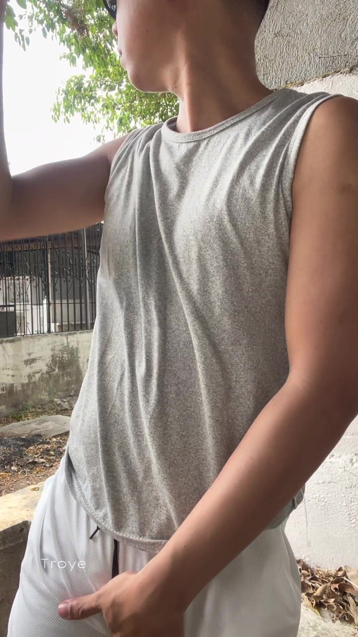 Troye_AsianPinoy: Big Asian Cock Inside the White Basketball Shorts