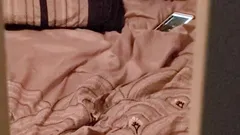 Horny wife caught masturbating to lesbian porn on camera intense orgasm