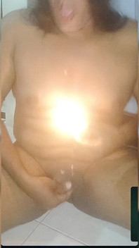 Curvy Shemale Candle Show Cum Show for Her BF