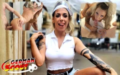 German scout - blonde teen Emma talk to first casting fuck