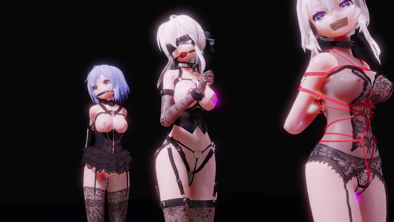 MikuMotion: [MMD] слабкий голос джин трьохосібний тренувальний стрибок стрибок яйце анальний пробка рот м'яч