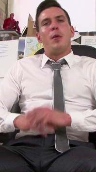 Tired from work in the office and ready to stroke a cock to relax