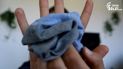 Czech Soles - foot fetish content: Sock sniffing instructions from miss Eliška