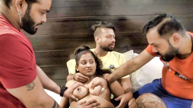 Uncutadda: Three Boys with a Desi Girl, Hardcore Foursome.