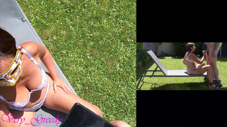 Les Gourmands: MILF cantik dalam pakaian dalam putih seksi dikongkek gaya doggy...