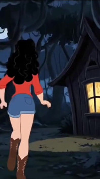 La studentessa si gode il sesso in un campo. Parodia horror del fumetto