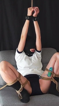 Girl in Bloomers, Restrained in an M-shape and Left Alone.