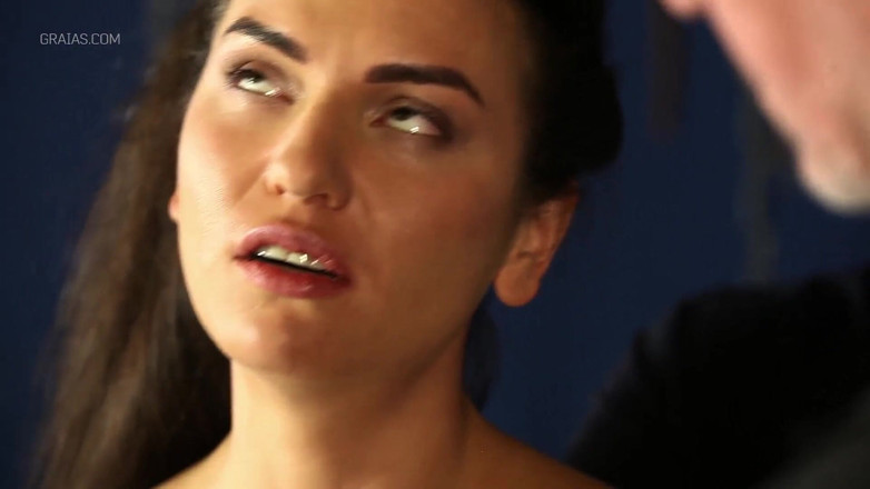 Graias Studio: Making the shy lingerie model suck cock - part 1