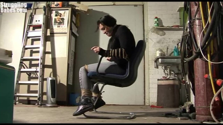 Submissed: Struggling Babe Chairtied Cleavegagged