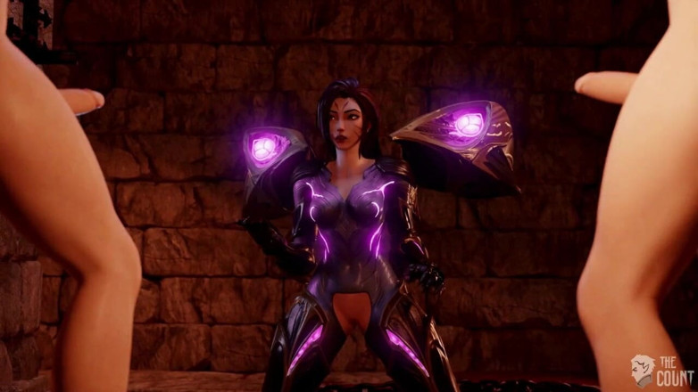 Smixix: Lol kaisa 动画 3P 性爱口交和两次内射全 3D 色情 Hentai Purple 装甲灯颜色编辑 smixix