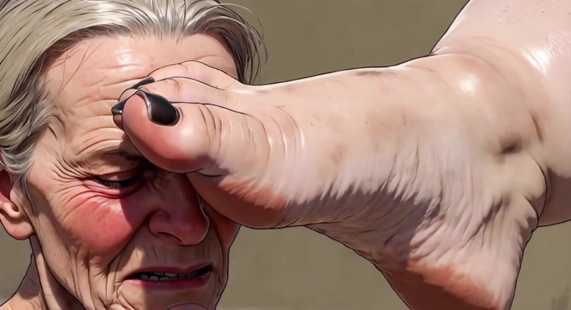 YOUR BEST FANTASY: Old Granny Sucking Fat BBW Feet - Extremely Horny Foot Worship