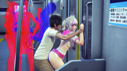Waifu club 3D: Chica universitaria follada por el culo en el vagón del...