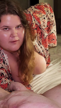 Juicy Sloppy Blowjob From Cute Tanned BBW Hottie with Big Boobs
