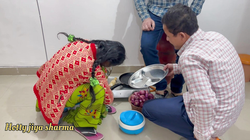First Time Sex with Bhabhi in Kitchen with Two Dever's Threesome Sex (Desi Club House)