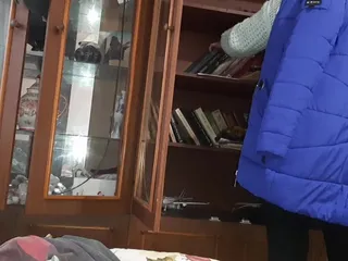 Lesbian-illusion: Neighbor Was Looking for a Book and I Was Masturbating