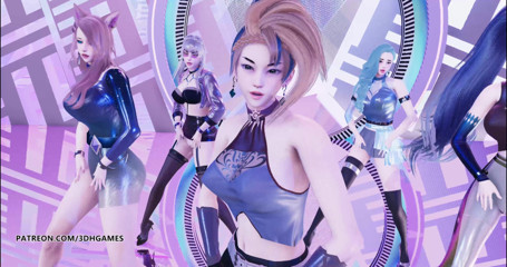 3D-Hentai Games: [MMD] Aespa - Black Mamba sexy striptease KDA Ahri Akali Seraphine...