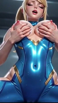 Samus Aran Zero tuta stuzzica parte 2 - Cerniera aperta, abito bagnato e gioco del petto