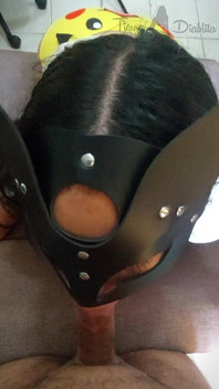 The Masked Girl Is Very Docile When She Has My Cock in Her Mouth