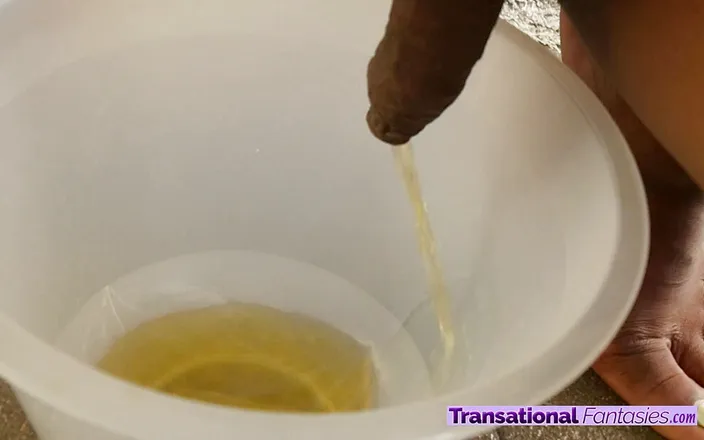 Transational Fantasies: Beautiful ebony trans girl pees