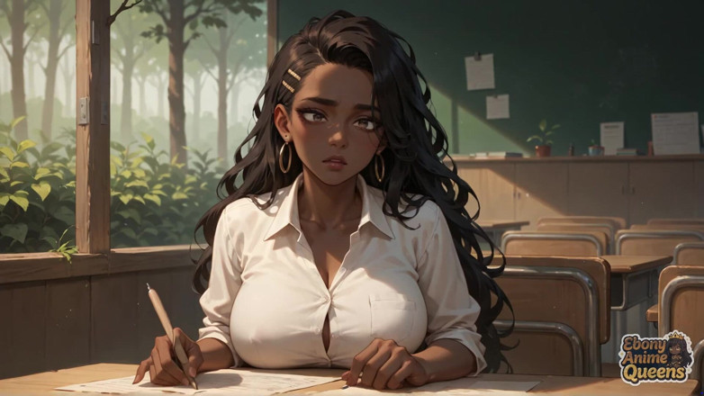 Ebony Anime Queens: Un miel torride et noir torride se fait baiser dans...