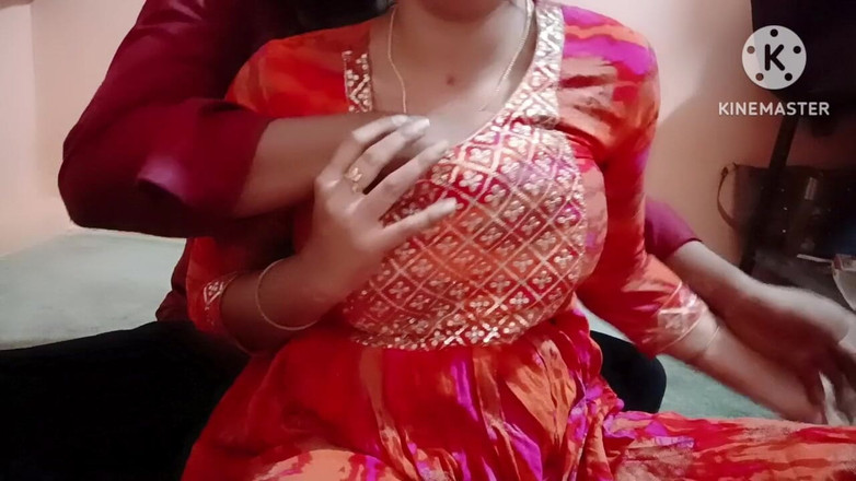 Madhu bhabhi: First time girlfriend's boobs were pressed hard and kissed.