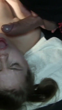 Horny Teen Drinks Glass of Cum Loads