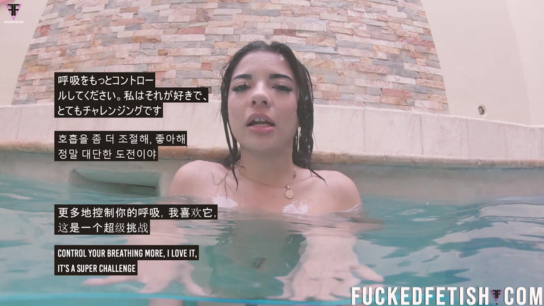 Fucked fetish: HD schattig zeemeermin onderwater zwembad vinnen masturbatie masker