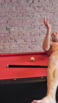 Behind the Scenes, Two Hot Brunettes Challenge Each Other to a Game of Billiards