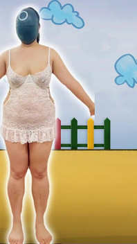 Miss squid lagi latihan lingerie putih