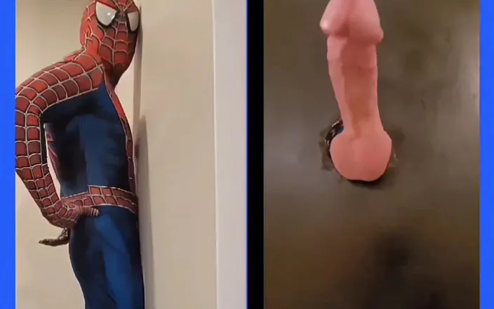 Biggyshots: Spiderman Encounters a Glory Hole with His Big Cock Gloryhole...