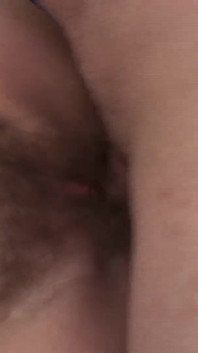 Nice milf with hairy pussy fucking her man on the couch