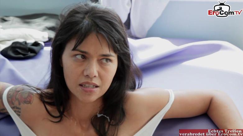 EroCom: Sexy black hair woman loves to have analsex with two...