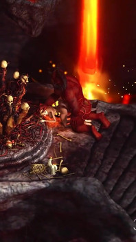 Inferno. Sexo quente no inferno. Diabo fode duro uma jovem escrava sexy