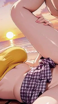 Nunca adivinarás qué tan profundo lo toma esta nena hentai pelirroja al atardecer