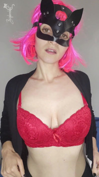 Feel My Excitement with My Kitty Mask and Natural Tits