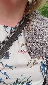 Outside Walking with a Vibrating Wand in My Ass