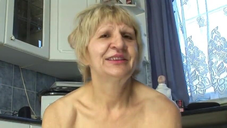 Meet my Pussy: Mature blonde slut sucks young dude's hard tool in the...