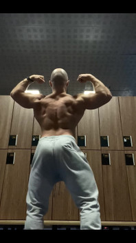 Sweaty Flexing After Training