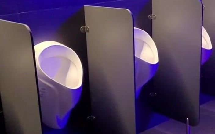 Wanker forever: Paja arriesgada en baño público
