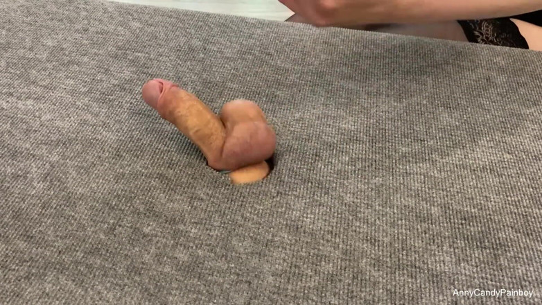 AnnyCandyPainboy: The girl jerks off the guy, squeezes the dick and...