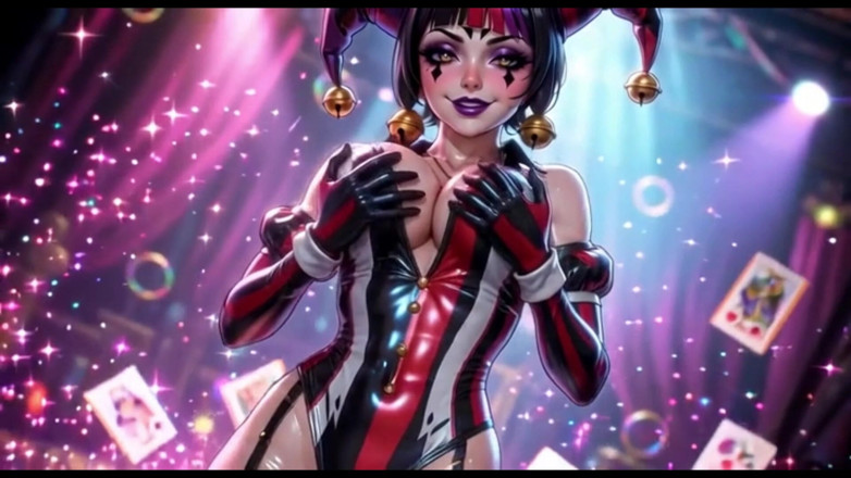 Ianimedia: Clown Girl Pokryta grubą spermą - Kompilacja Ahegao &amp; Tit Play