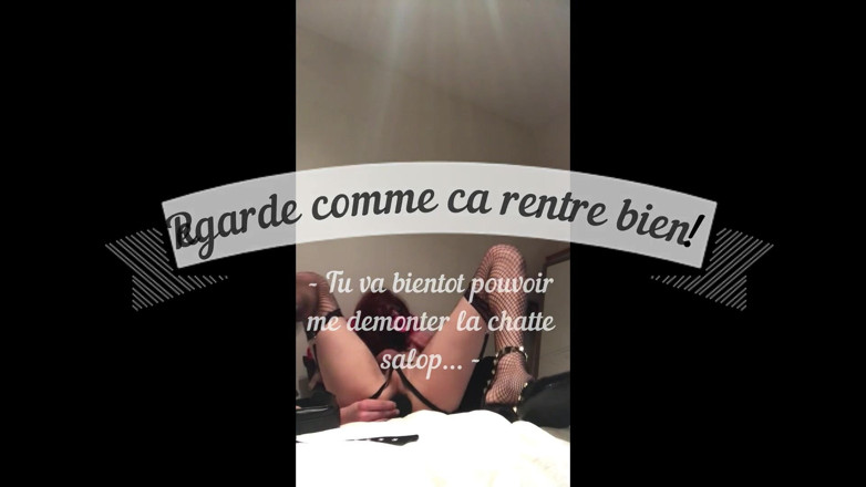 Lingerie travesti French: Saya bercakap dengan awak semasa bermain dengan mainan, kemudian saya...